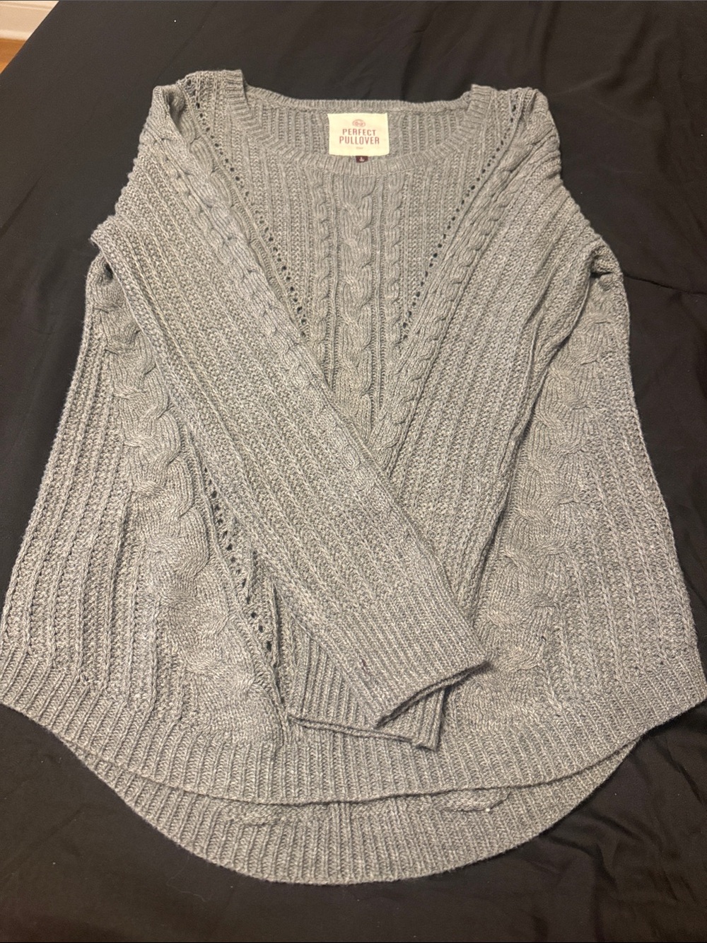 Gray Cable Knit Sweater
